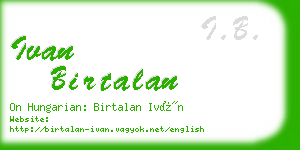 ivan birtalan business card